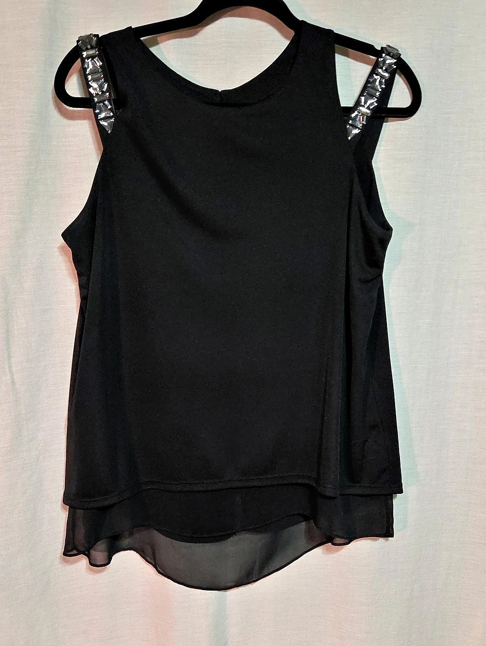 Worthington Black Layered Tank Top